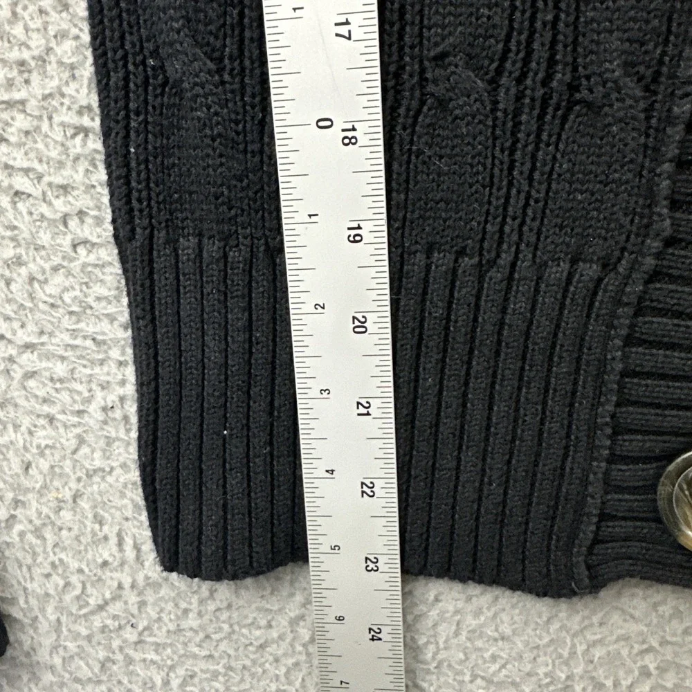 Y2K Old Navy Cable Knit Cardigan Sweater Black Retro‎ Preppy Academia Women's XS